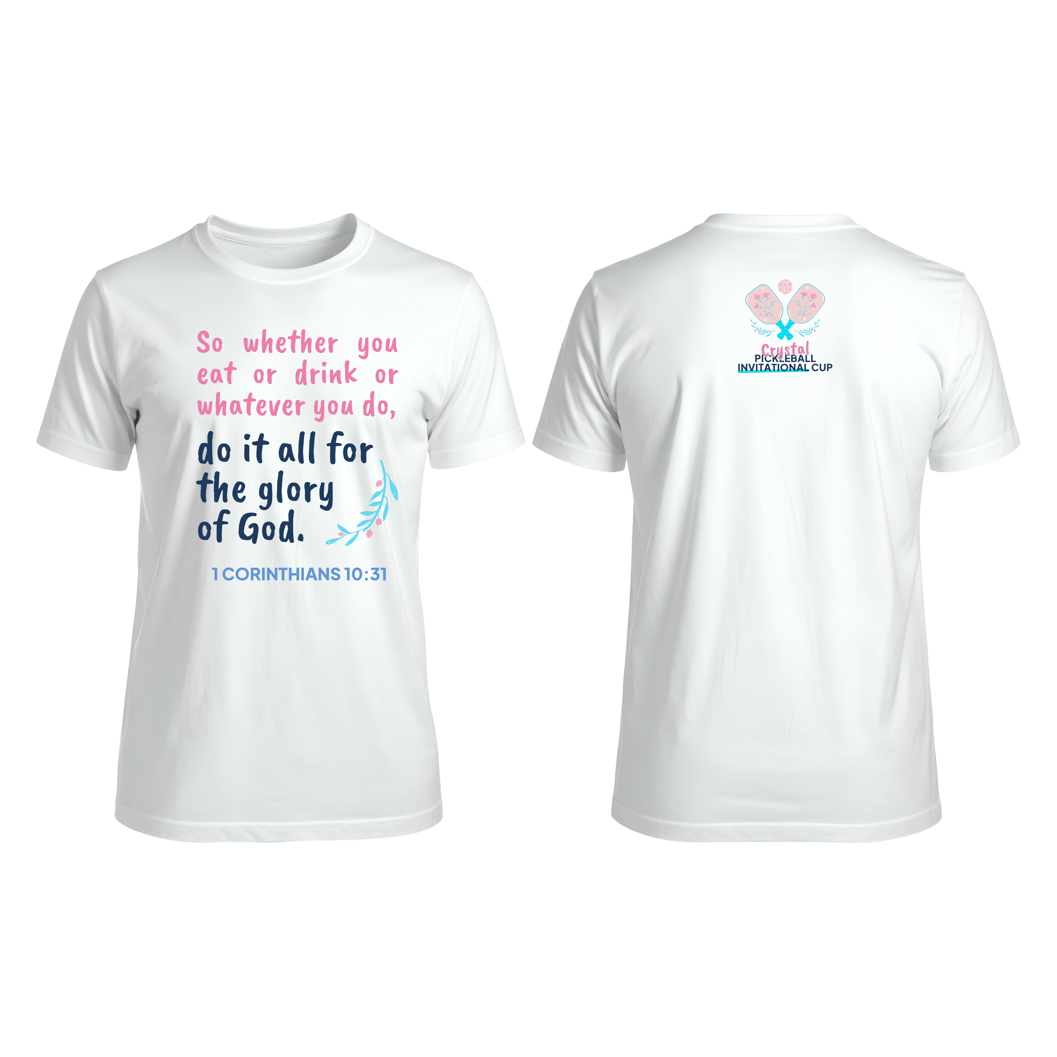 Crystal Pickleball Invitational Cup tournament shirt design